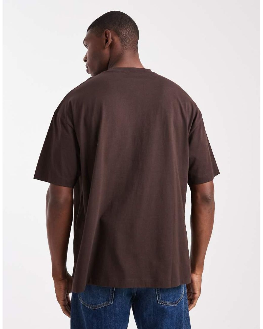 ASOS Brown Oversized T-shirt With Scenic Graphic for men