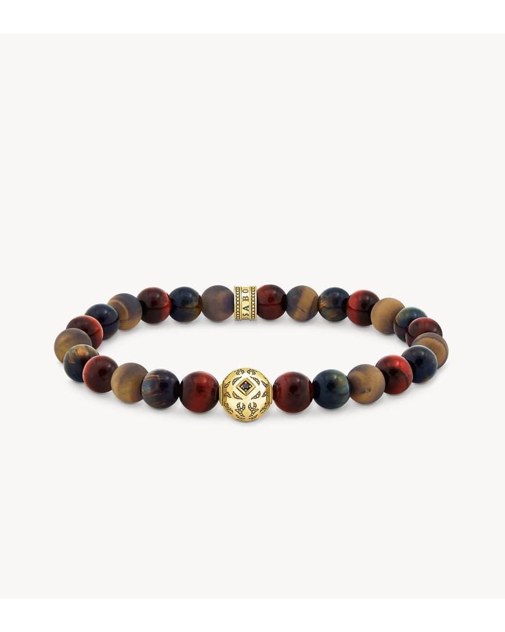 Thomas Sabo Metallic Plated Bead Bracelet With And Tiger's Eye