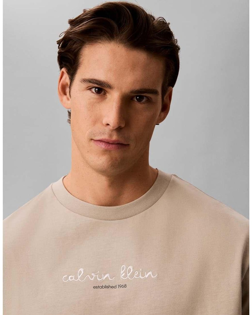 Calvin Klein Gray Centre Script T-shirt