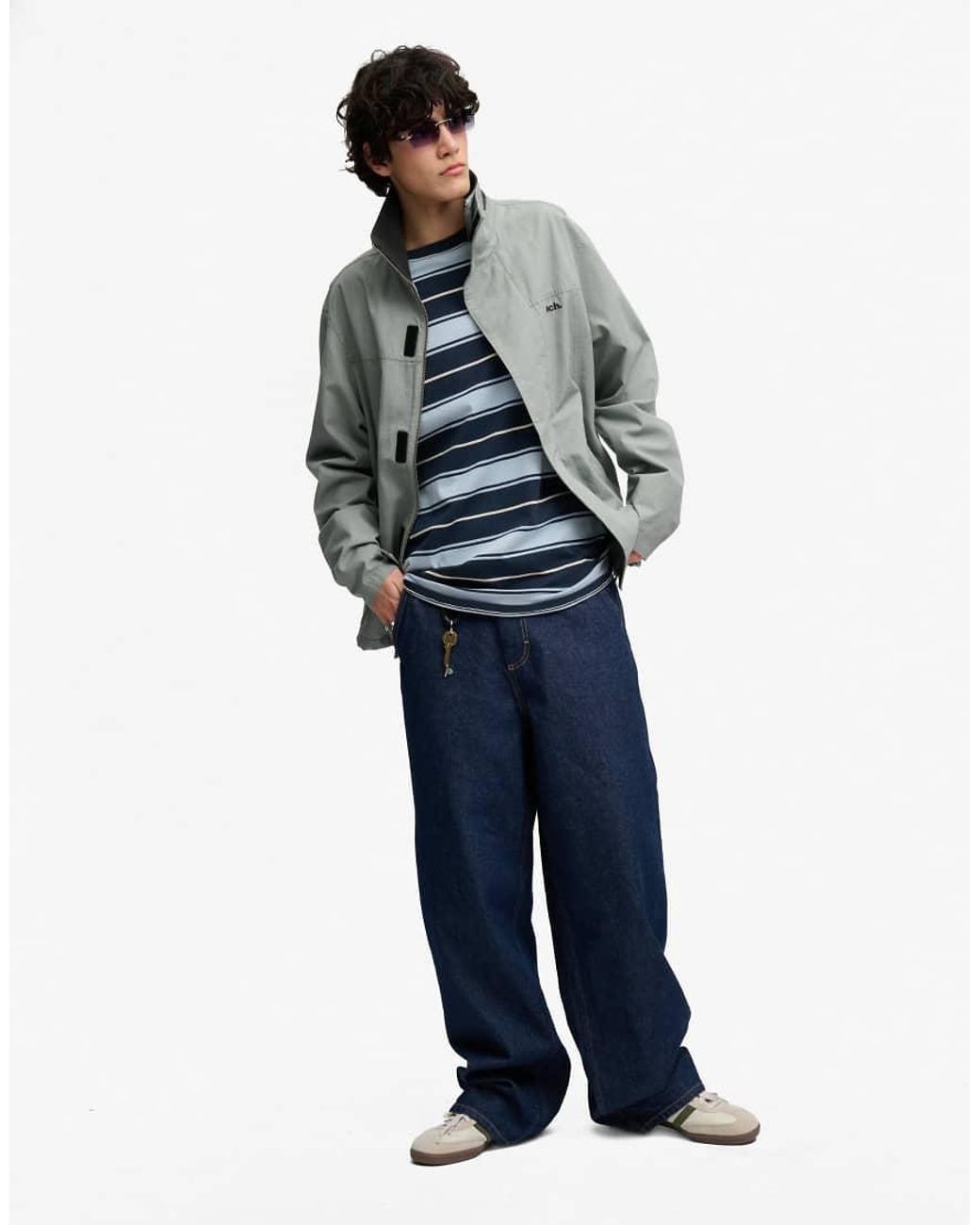 Bench x Superdry & Co Blue High Neck Ripstop Jacket for men