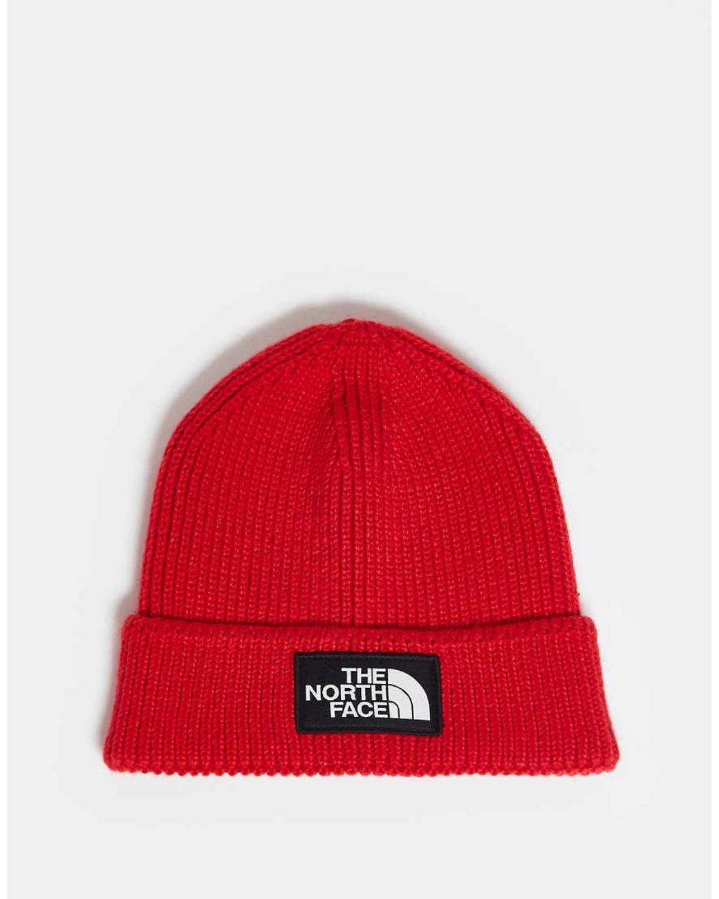 Berretto Con Risvolto E Logo Squadrato di The North Face in Red