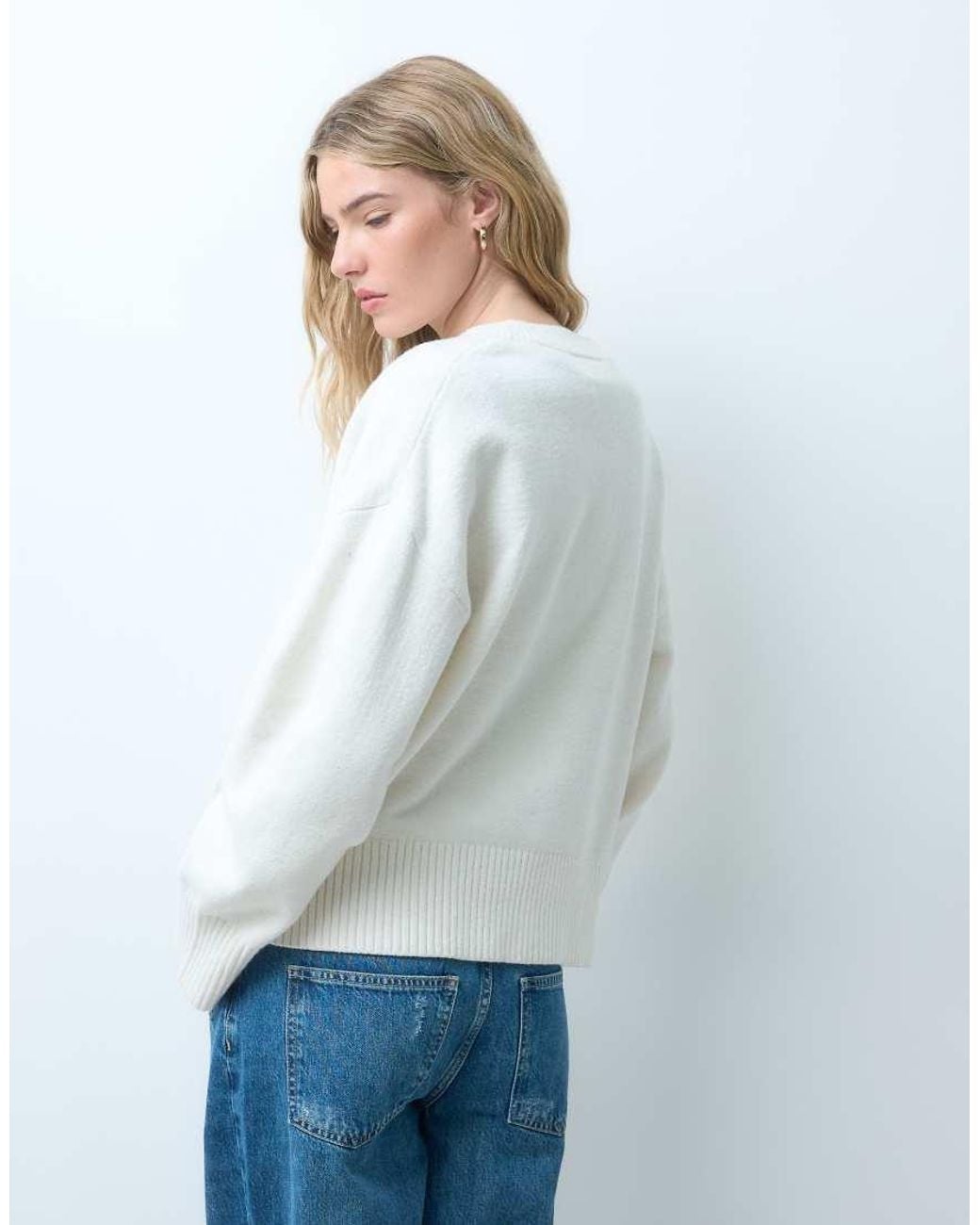 JJXX Blue V-neck Knitted Jumper