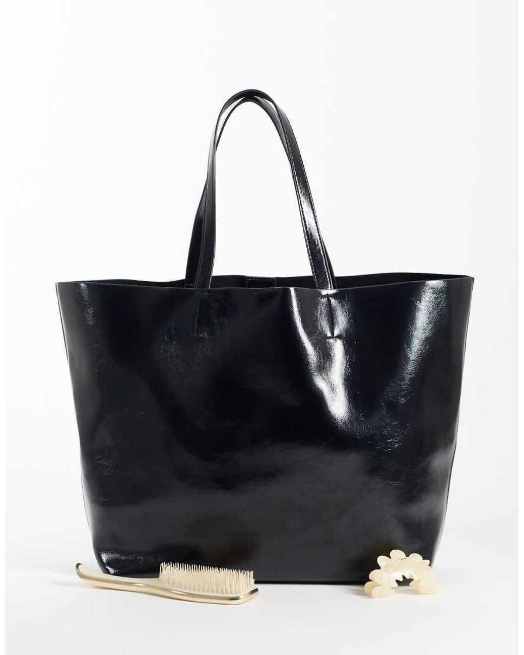 ASOS Black Oversized Bonded Tote Bag