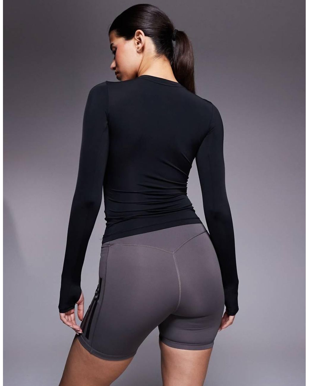 Adidas Originals Blue Adidas Training Power Essentials Long Sleeve Top