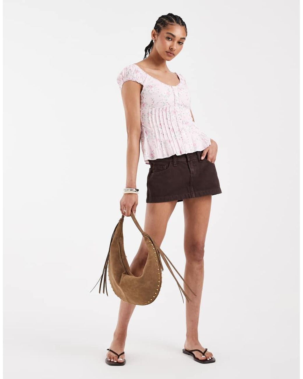Hollister White Button Front Scoop Neck Corset Top