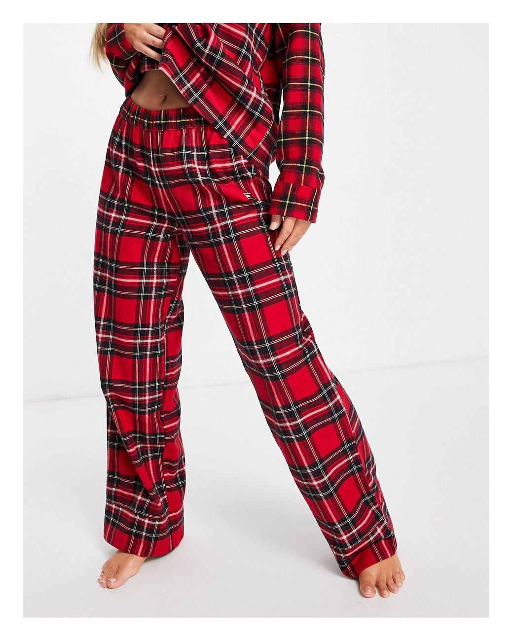 Tommy Hilfiger Tartan-print Cotton Flannel Pyjama Set in Red | Lyst Canada