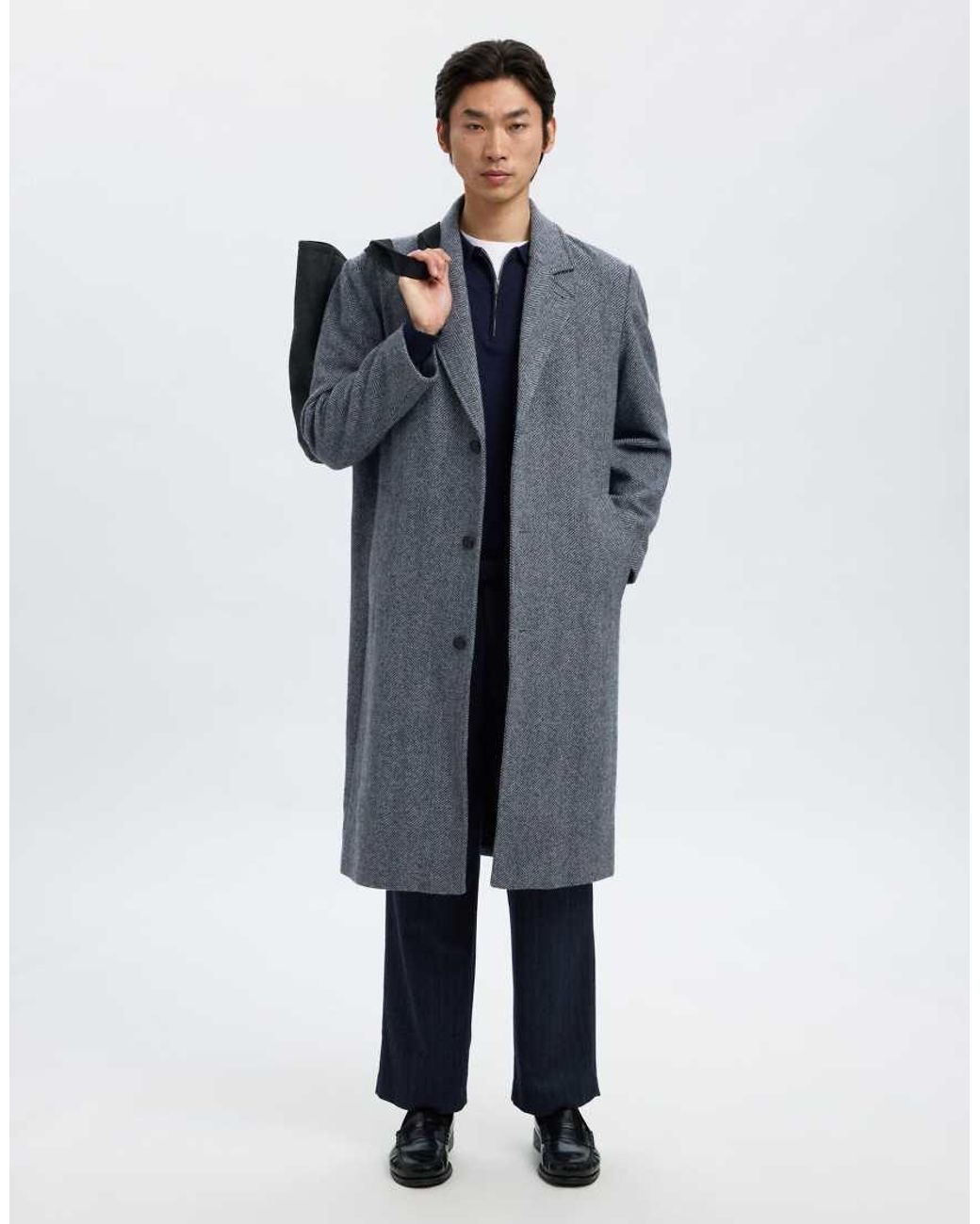 Abrigo Largo De SELECTED de hombre de color Blue