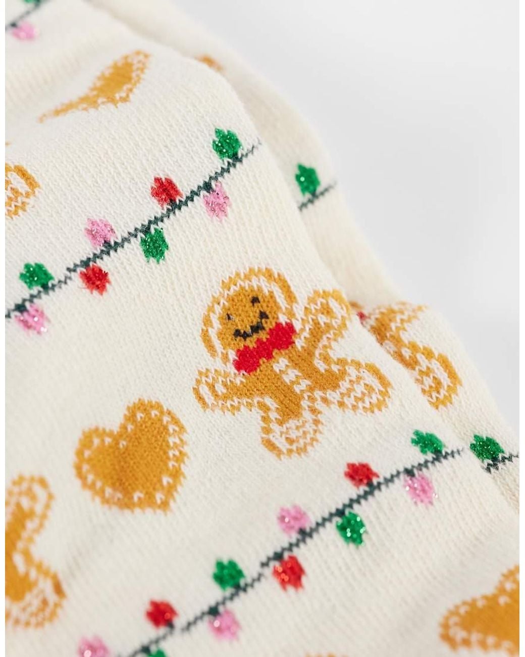 Accessorize Metallic Christmas Gingerbread Man Socks