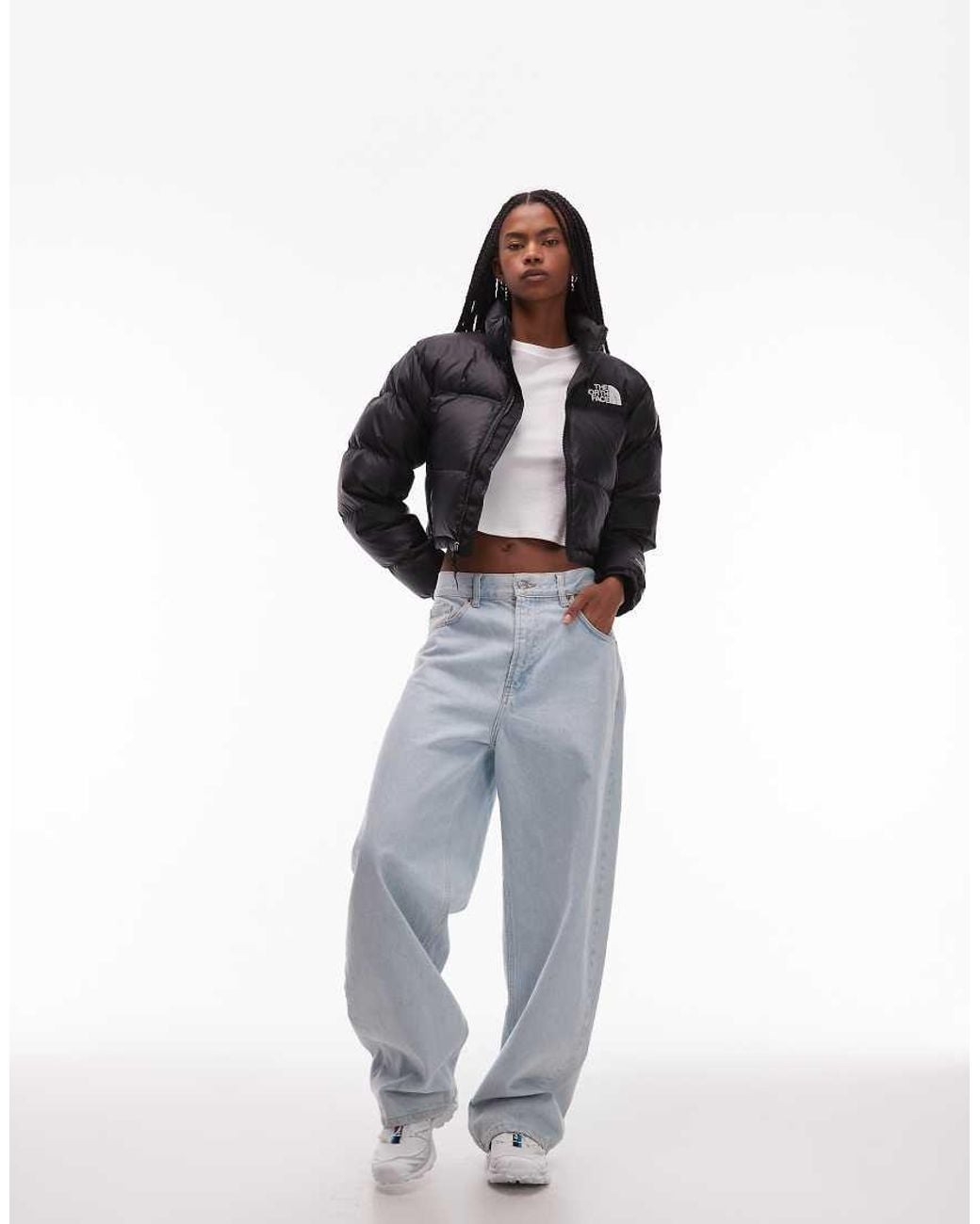 The North Face Black Nuptse Cropped Down Puffer Jacket