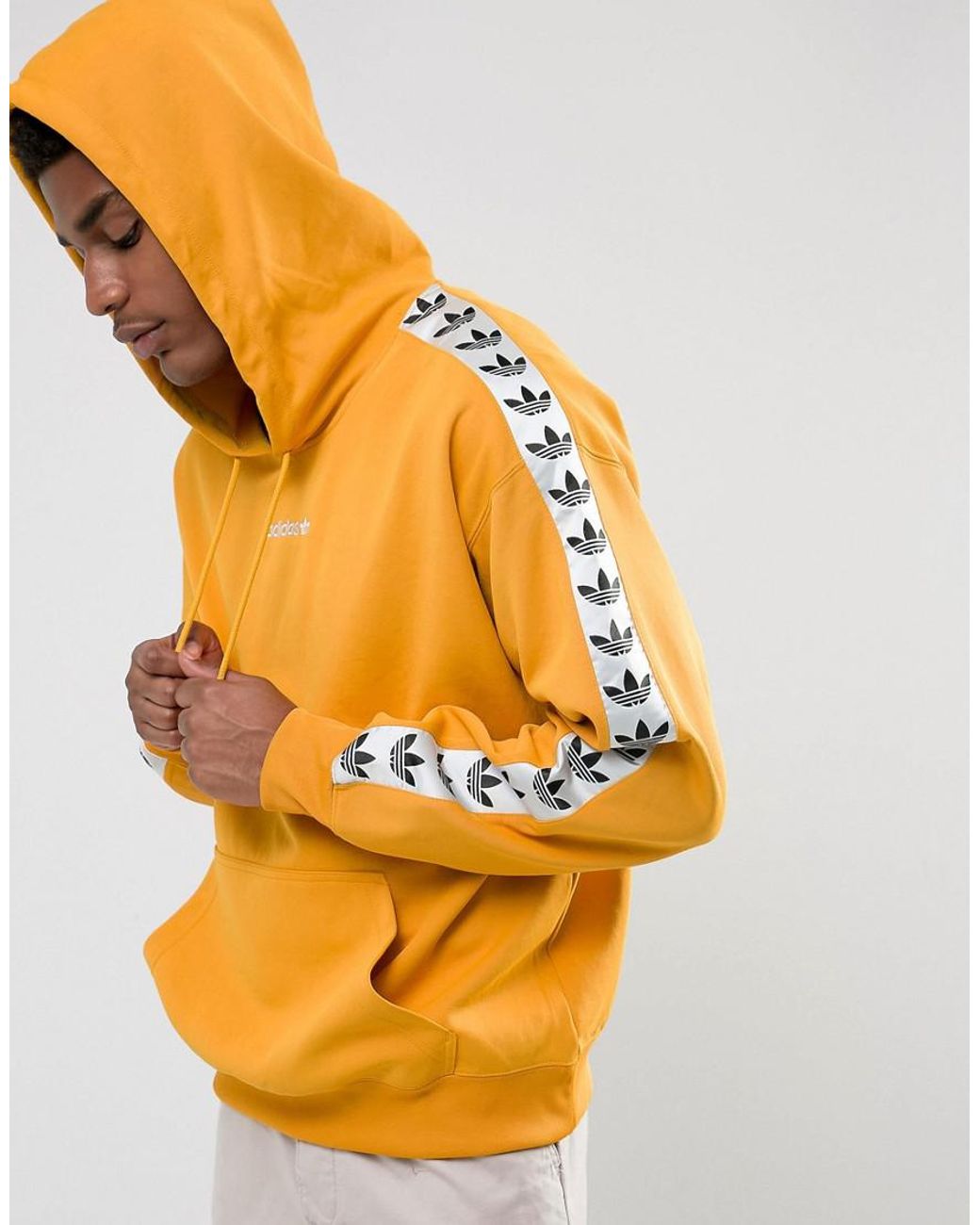 adidas Synthetic Adicolor Tnt Tape Hoodie In Yellow Az8127 for Men | Lyst