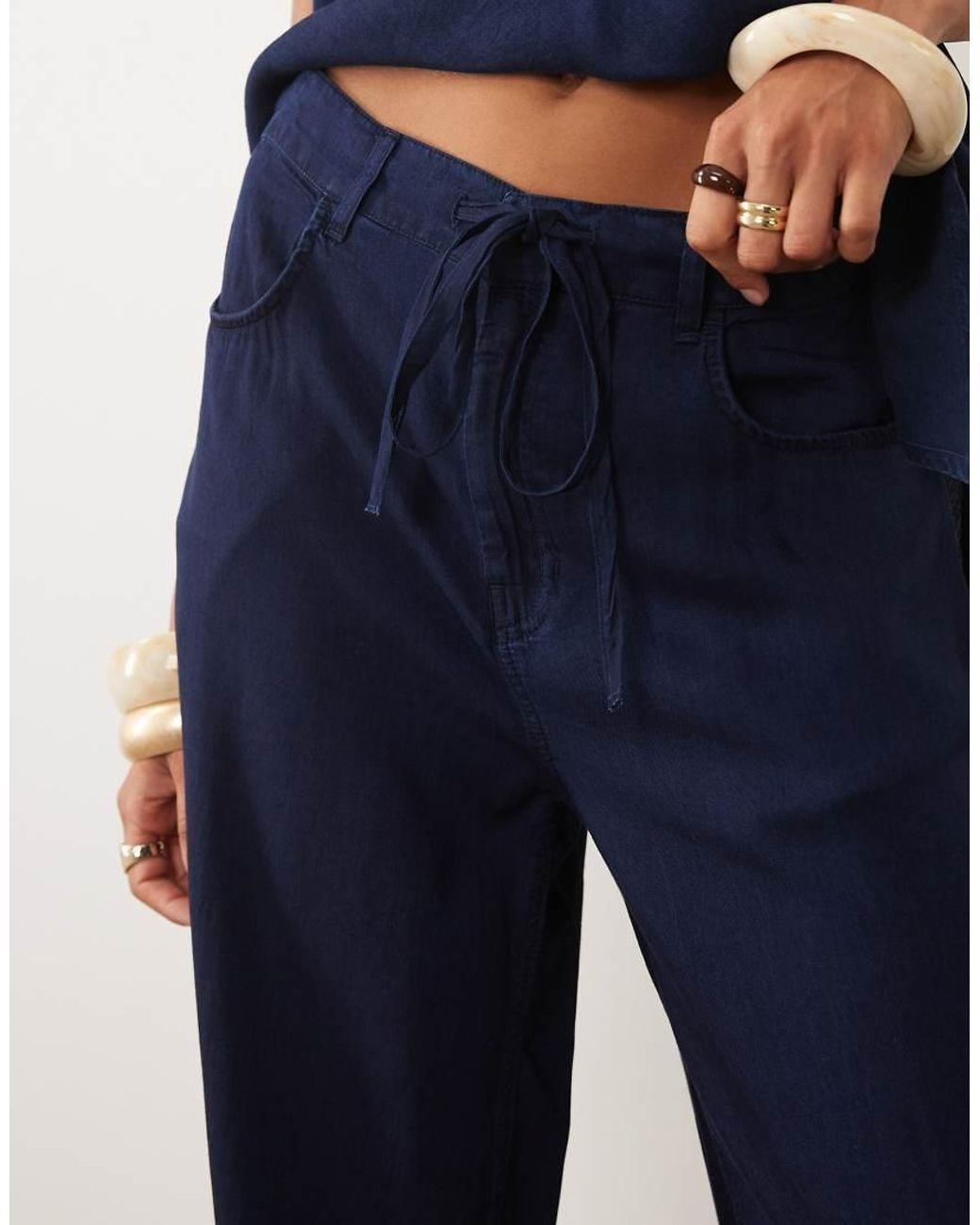 Mango Blue Giselle Denim Pants