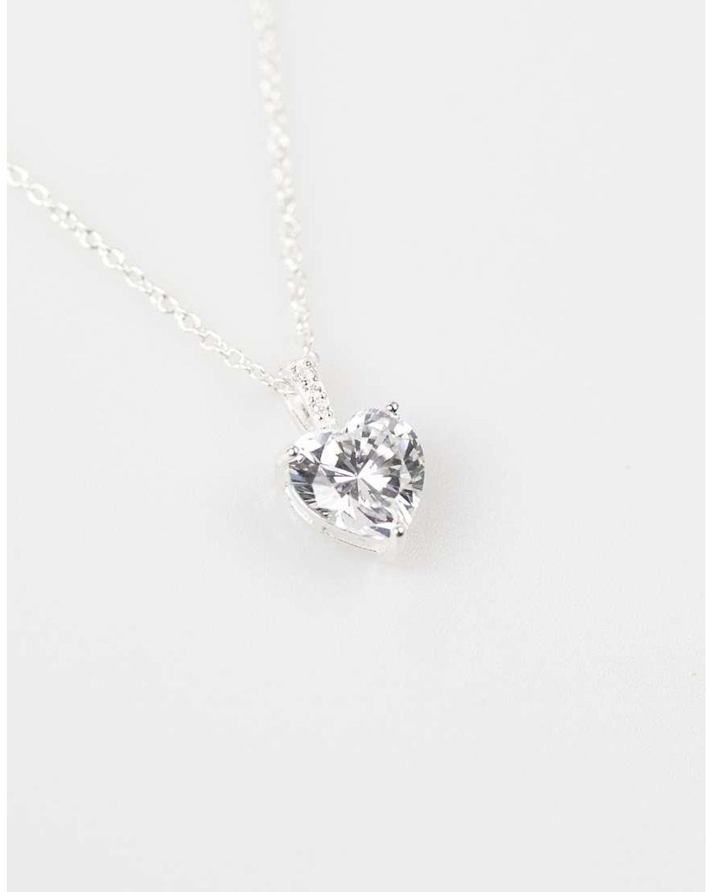 Lovisa White Sterling Cubic Zirconia Heart Necklace