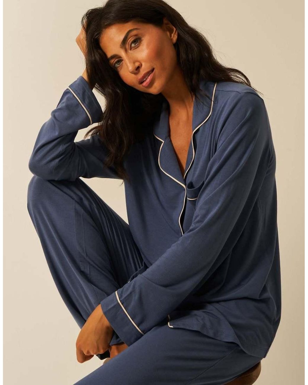 Stripe & Stare Blue Long Pyjama Set