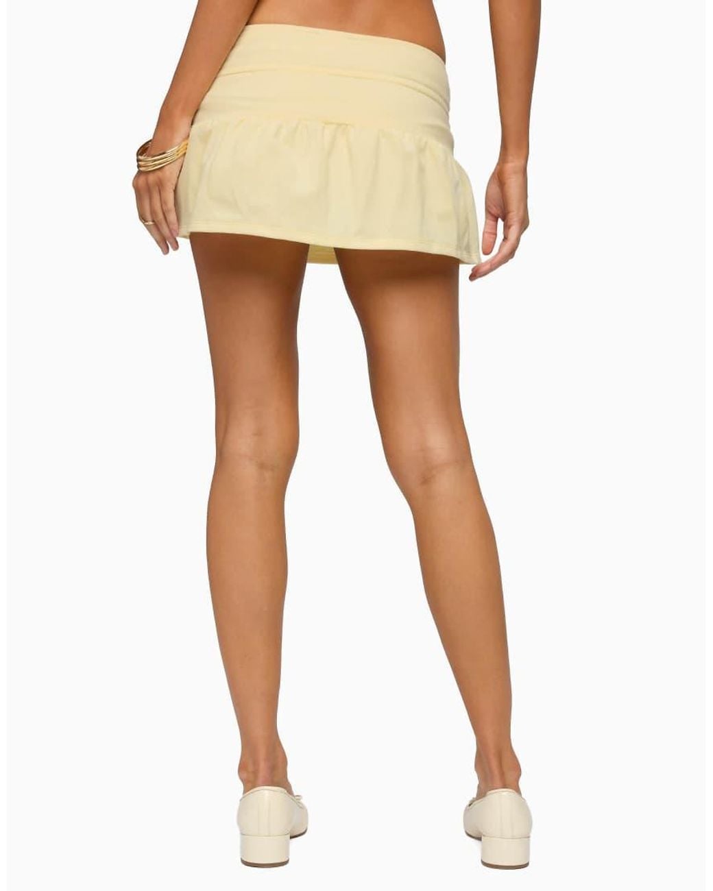 Edikted Yellow Yelena Peplum Mini Skort