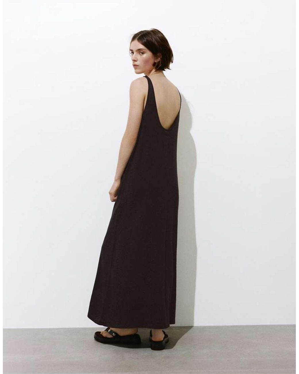 Pull&Bear White Strappy Midi Dress