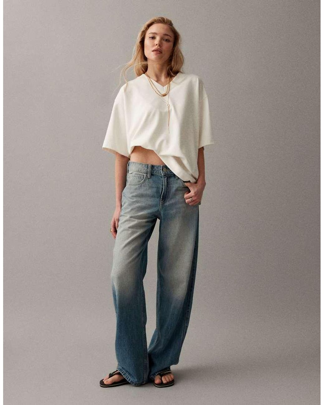 Hollister Gray High Rise baggy Jeans