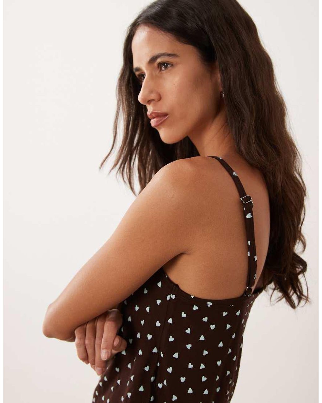 ASOS Black Mix & Match All Over Heart Print Pyjama Cami
