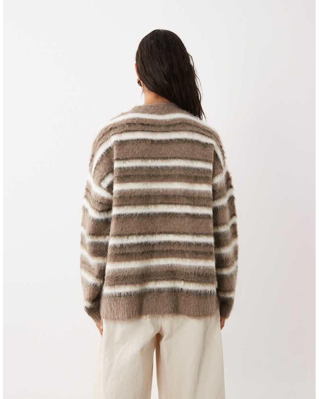 4th & Reckless Brown Fluffy Knit Jumper