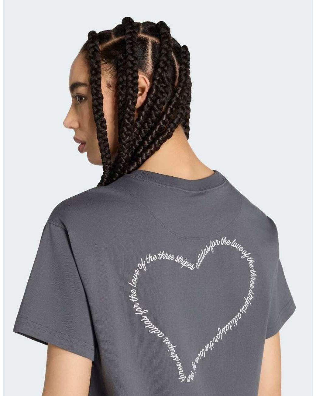 Adidas Originals Gray Embroidery Pack Loose Graphic T-shirt