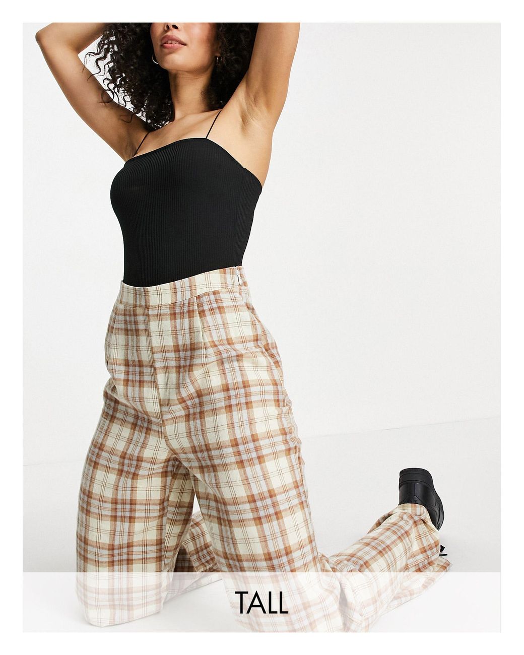 Missguided Co-ord Wide Leg Trouser in Brown - Lyst