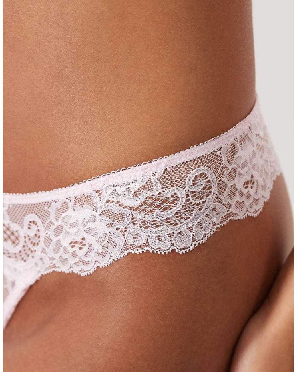 Boux Avenue Pink Amber Lace Thong