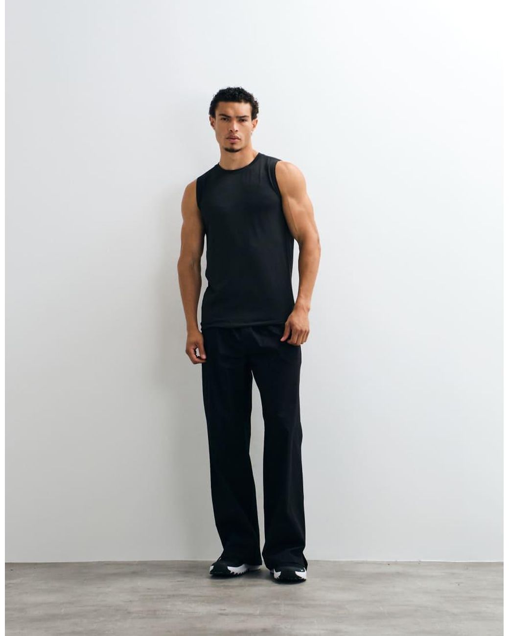 4505 Blue Wide Leg Cotton Ripstop Lifting Pants With Zip Pockets for men