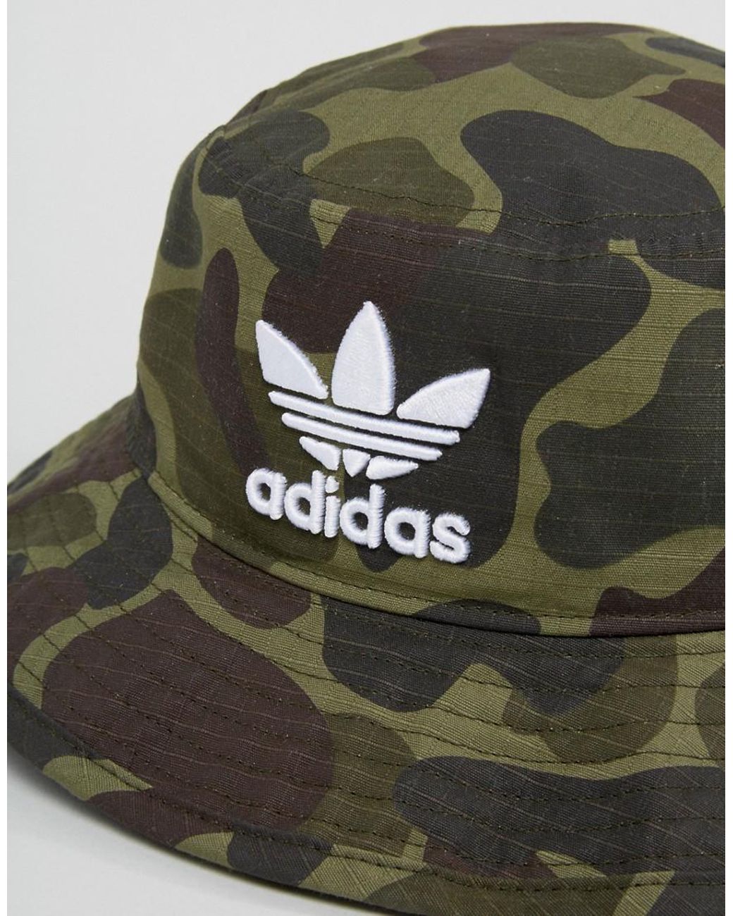 adidas Originals Cotton Bucket Hat In Camo Bk7618 in Green for Men | Lyst