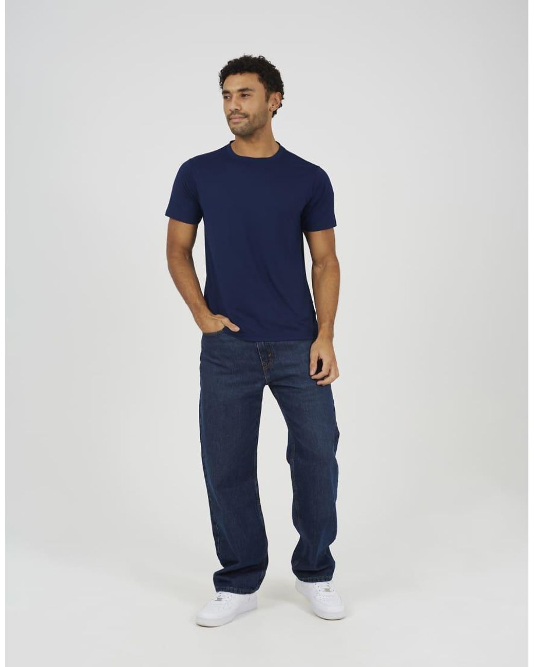 Brave Soul Blue Classic Crew Neck T-Shirt for men