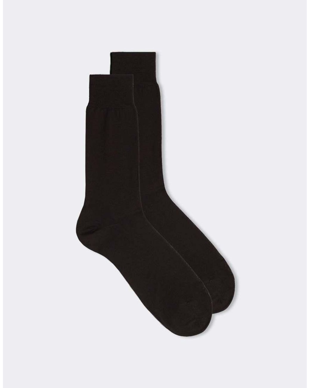 Intimissimi Black Short Sateen Cotton Lisle Socks for men