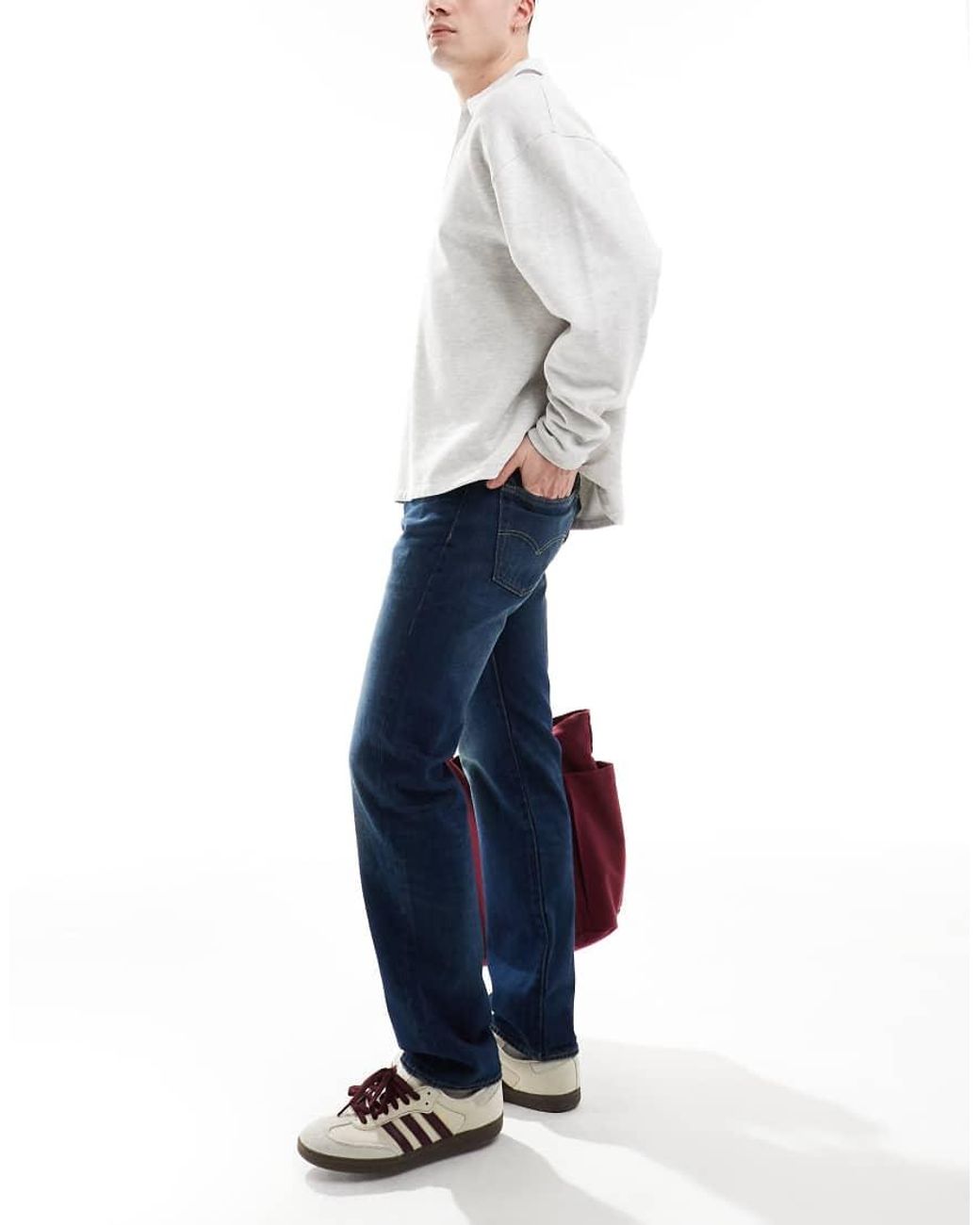Levi's White 501 Original Straight Jeans for men