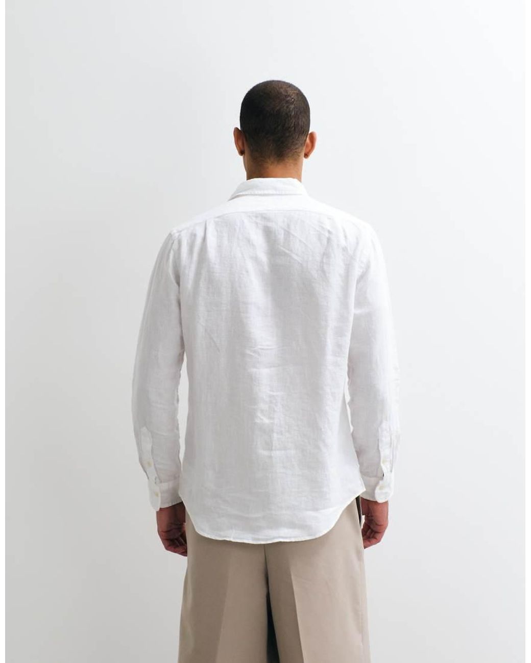 Polo Ralph Lauren White Wimbledon Capsule Crest Embroidered Pocket Linen Shirt for men