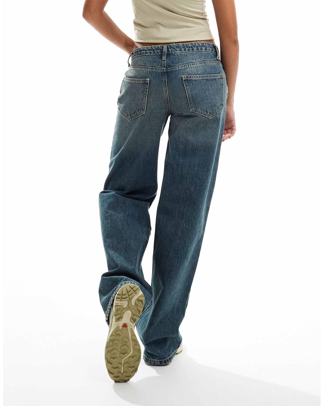 Low Rise Fit Daisy Street Low Rise Boyfriend Jeans in Blue | Lyst