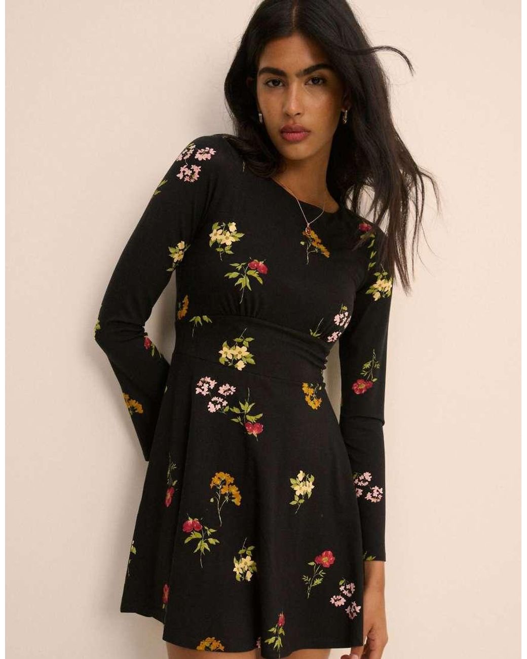 Nobody's Child Natural Floral Jersey Tate Mini Dress