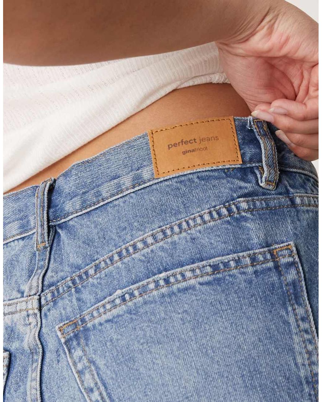 Gina Tricot Blue Raw Hem Distressed Look Denim Shorts