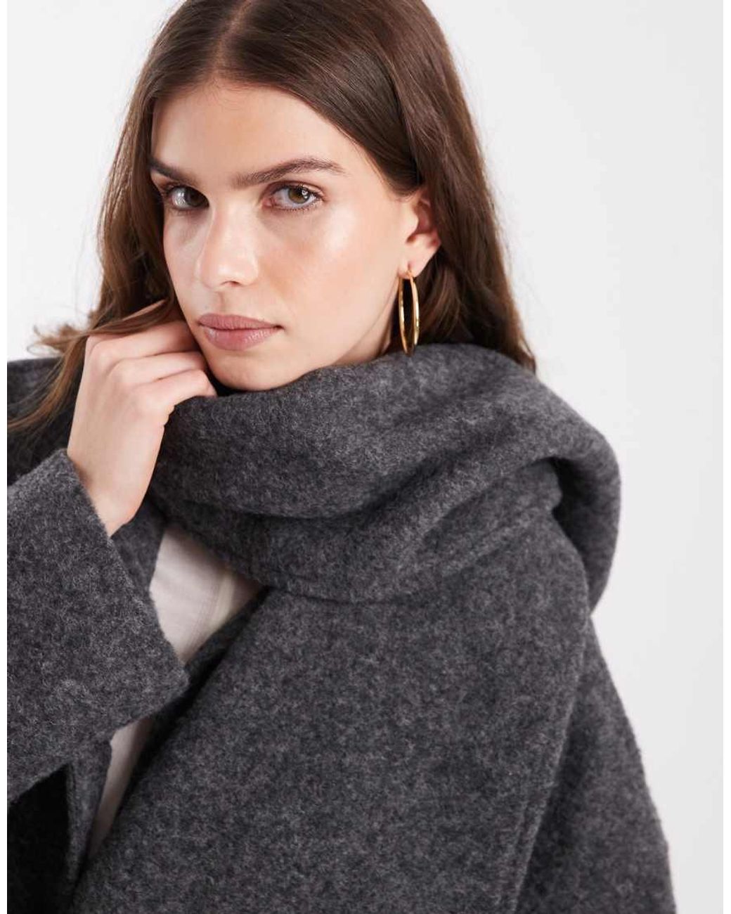 Object Blue Jacquard Knit Scarf Jacket