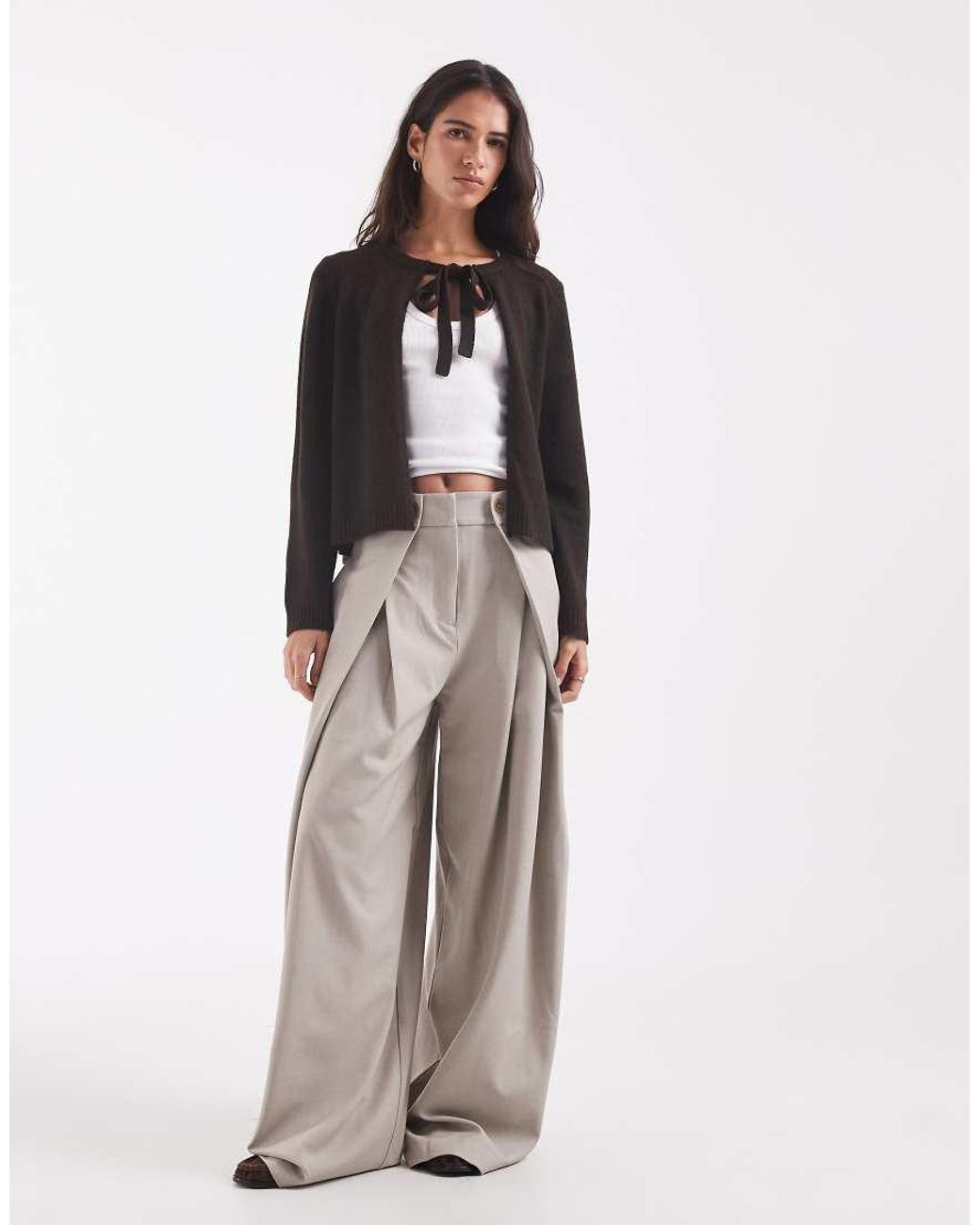 ONLY Gray Tie Front Knitted Cardigan