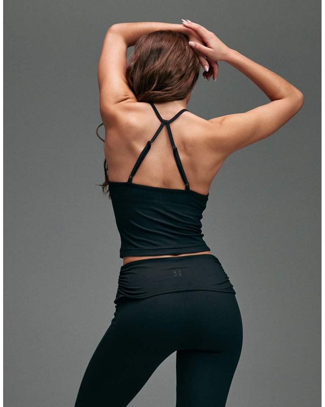4505 Gray Ruched Front Yoga Cami