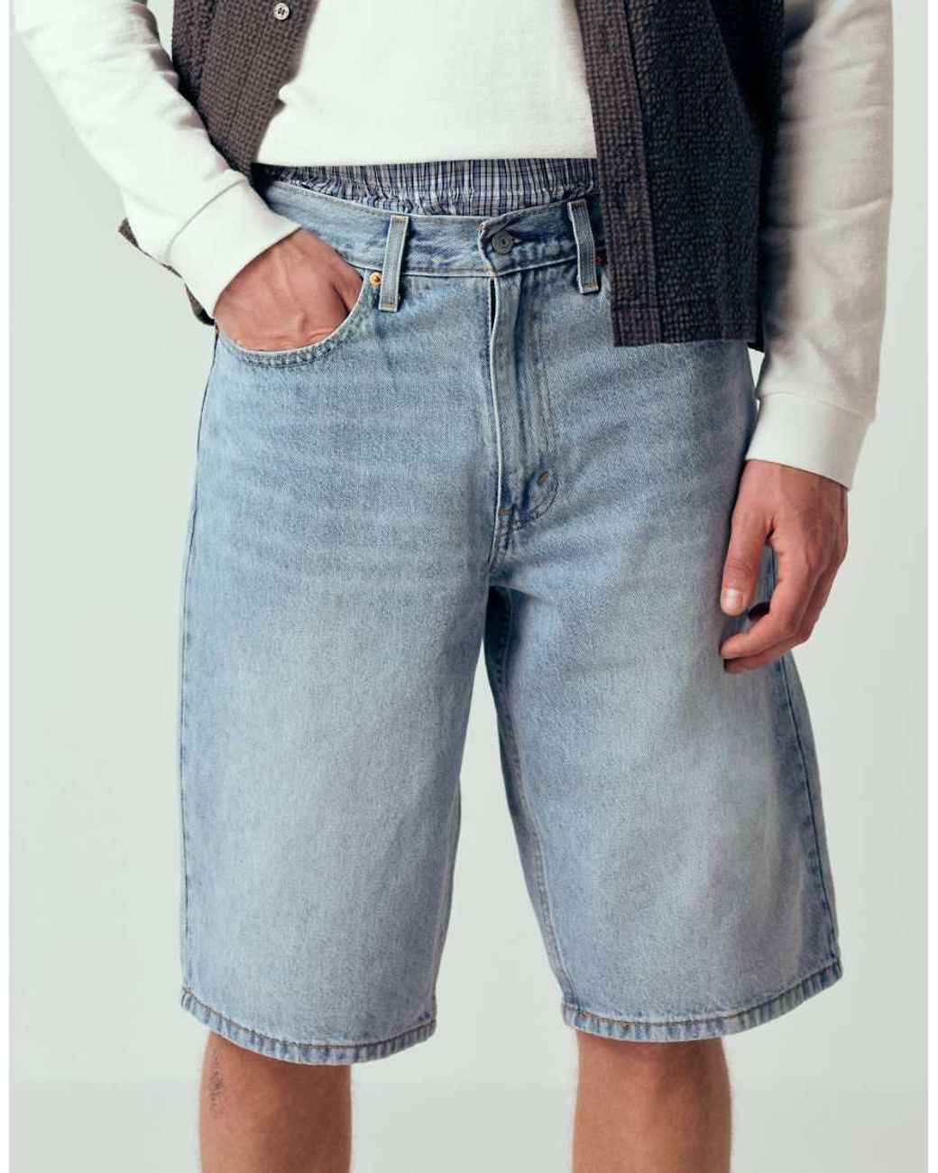 Levi's Blue 470 baggy Denim Shorts for men