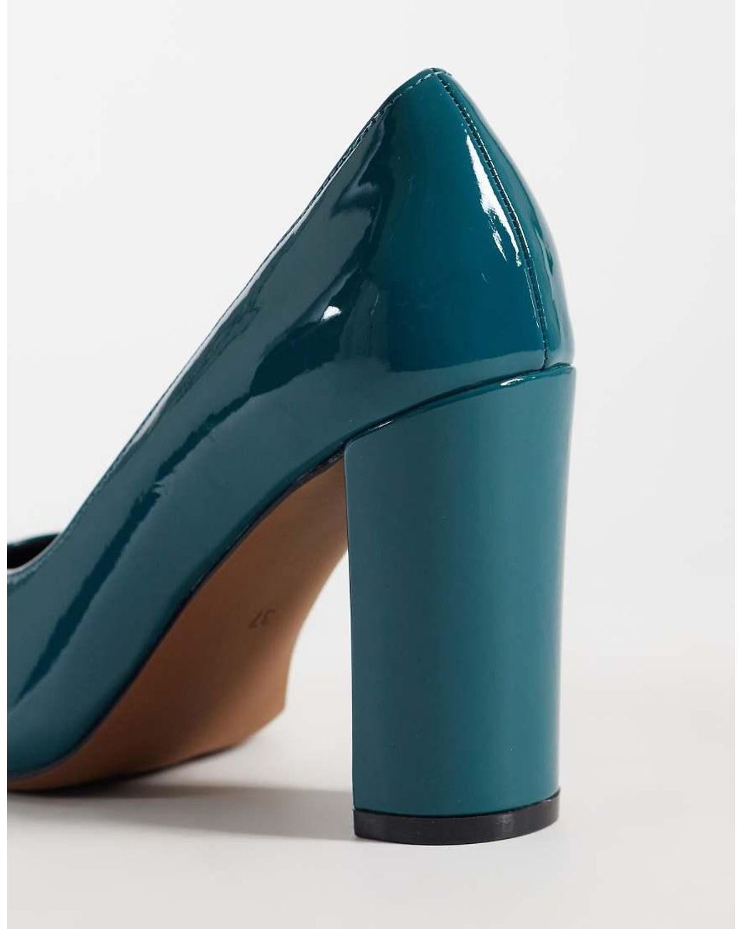 ASOS Blue Panda High Block Heel Court Shoes