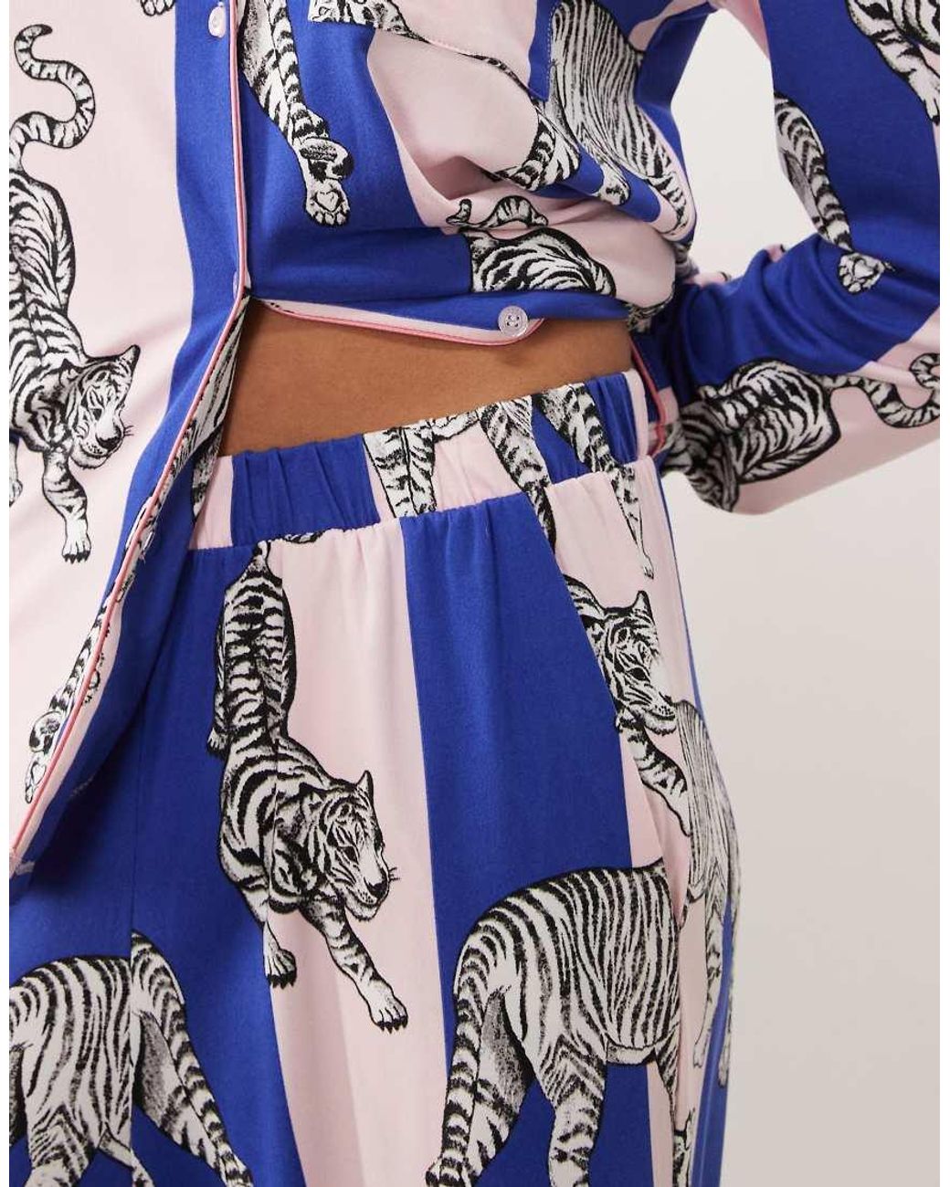 Chelsea Peers Blue Super Soft Button Up Pyjama Set
