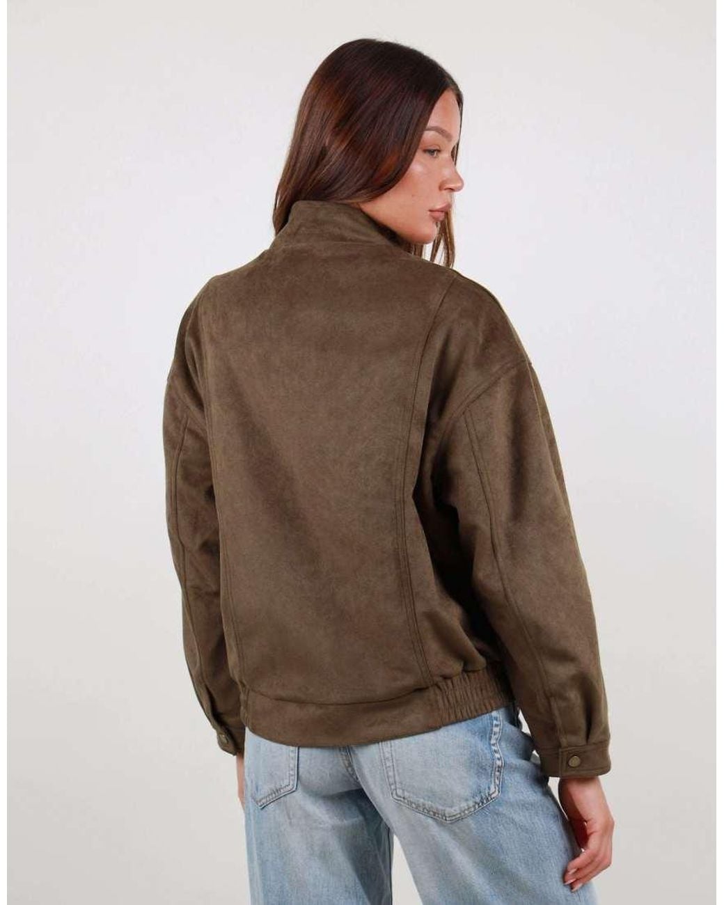 SIMMI Brown Faux Suede Cargo Pocket Jacket