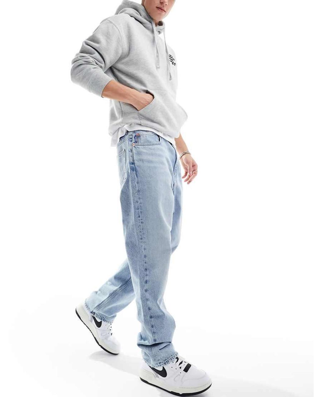 HUGO Blue Straight Leg Jeans for men