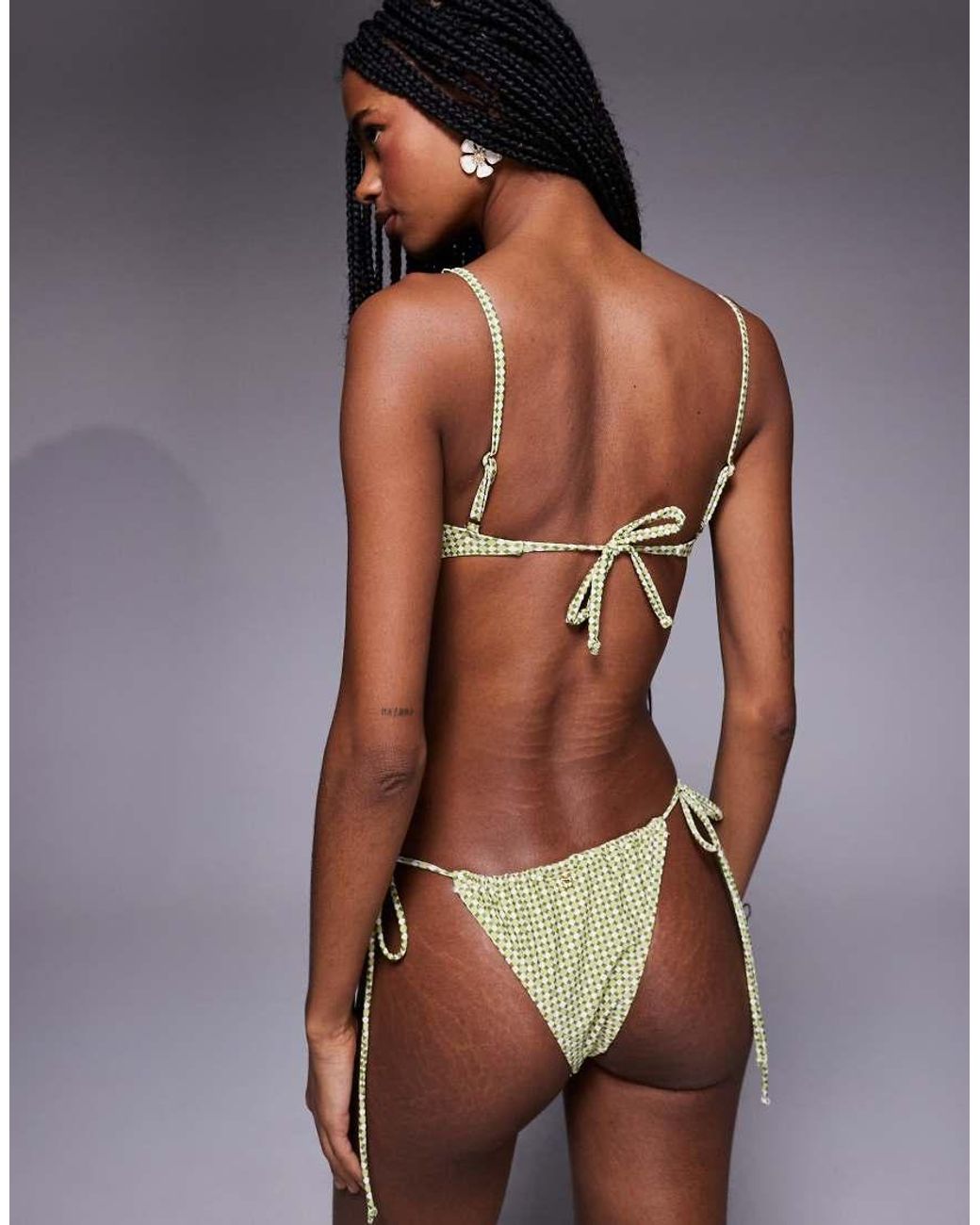 Candypants Brown Geometric Print Tieside Bikini Bottom