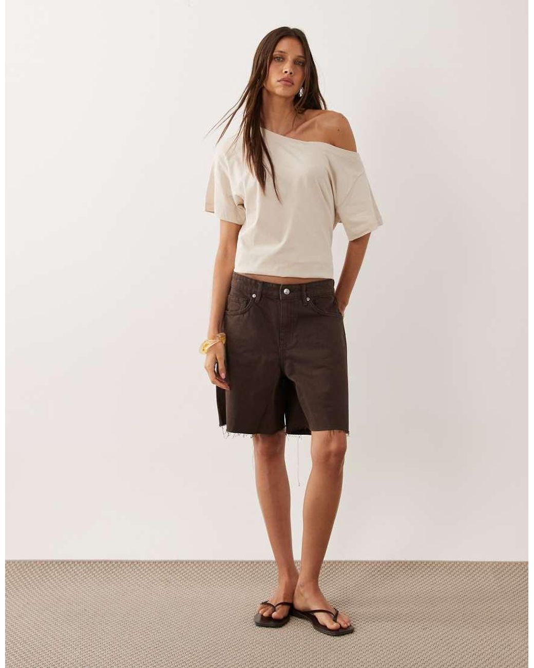 New Look Natural Off The Shoulder Tee