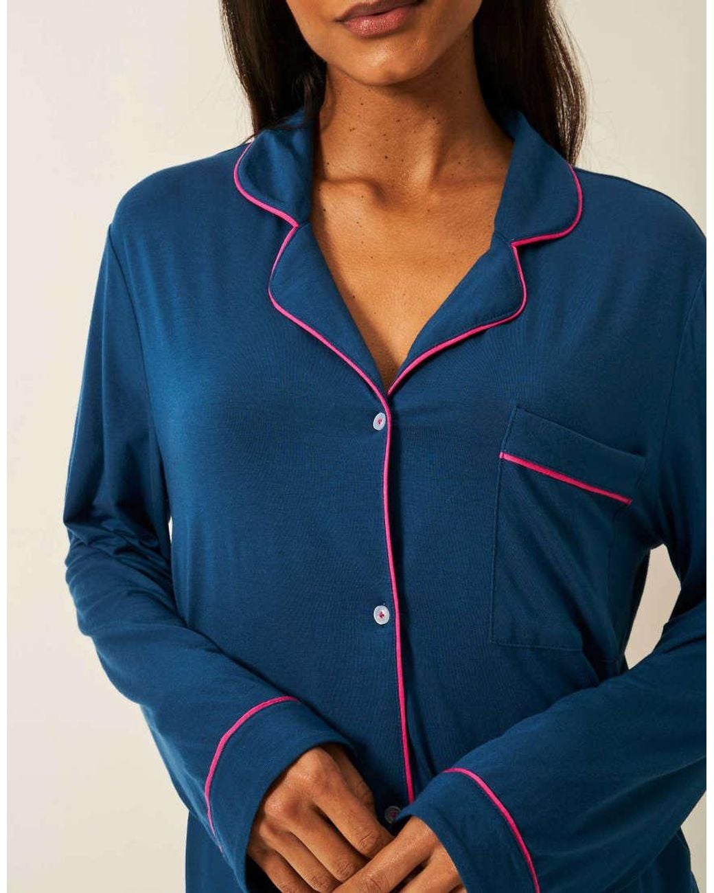 Stripe & Stare Blue Long Pyjama Set