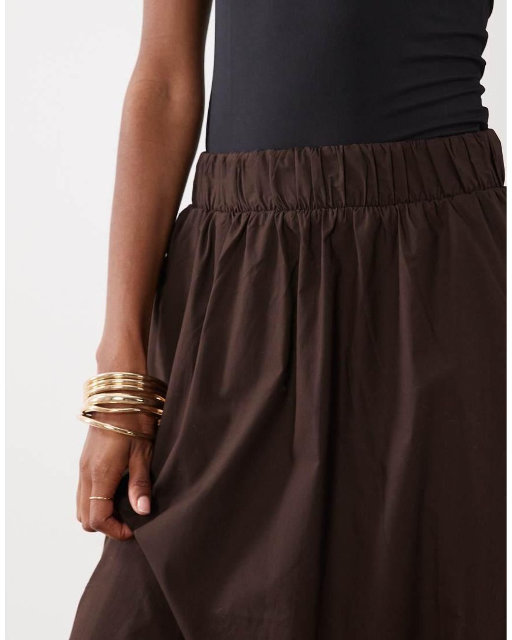 Vila White Cotton Midi Skirt