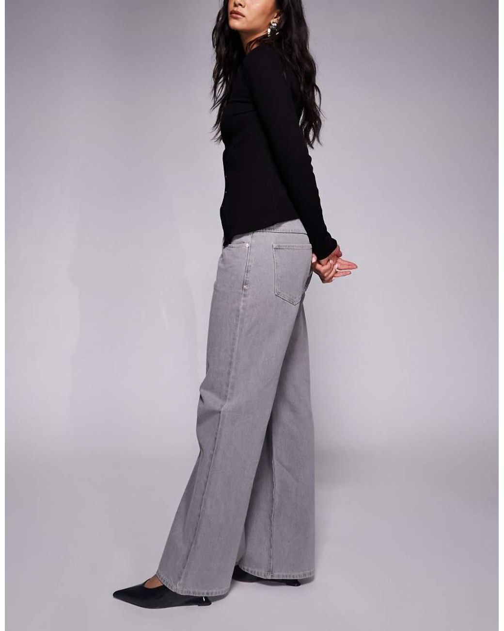 Abrand Jeans Purple 94 Mid Rise Comfort Wide Leg Jeans