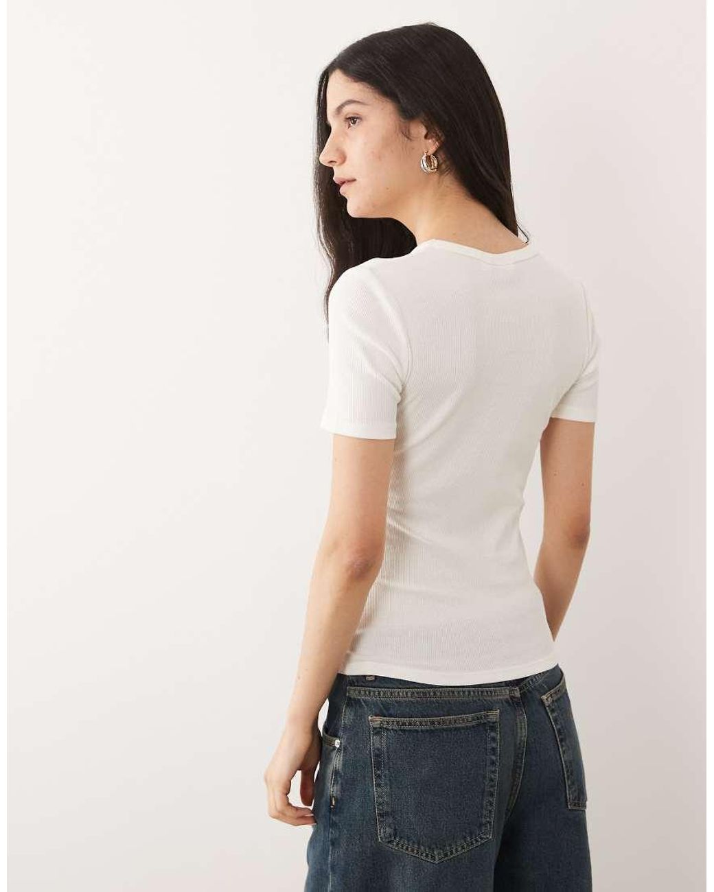 Jdy Natural Ribbed T-Shirt