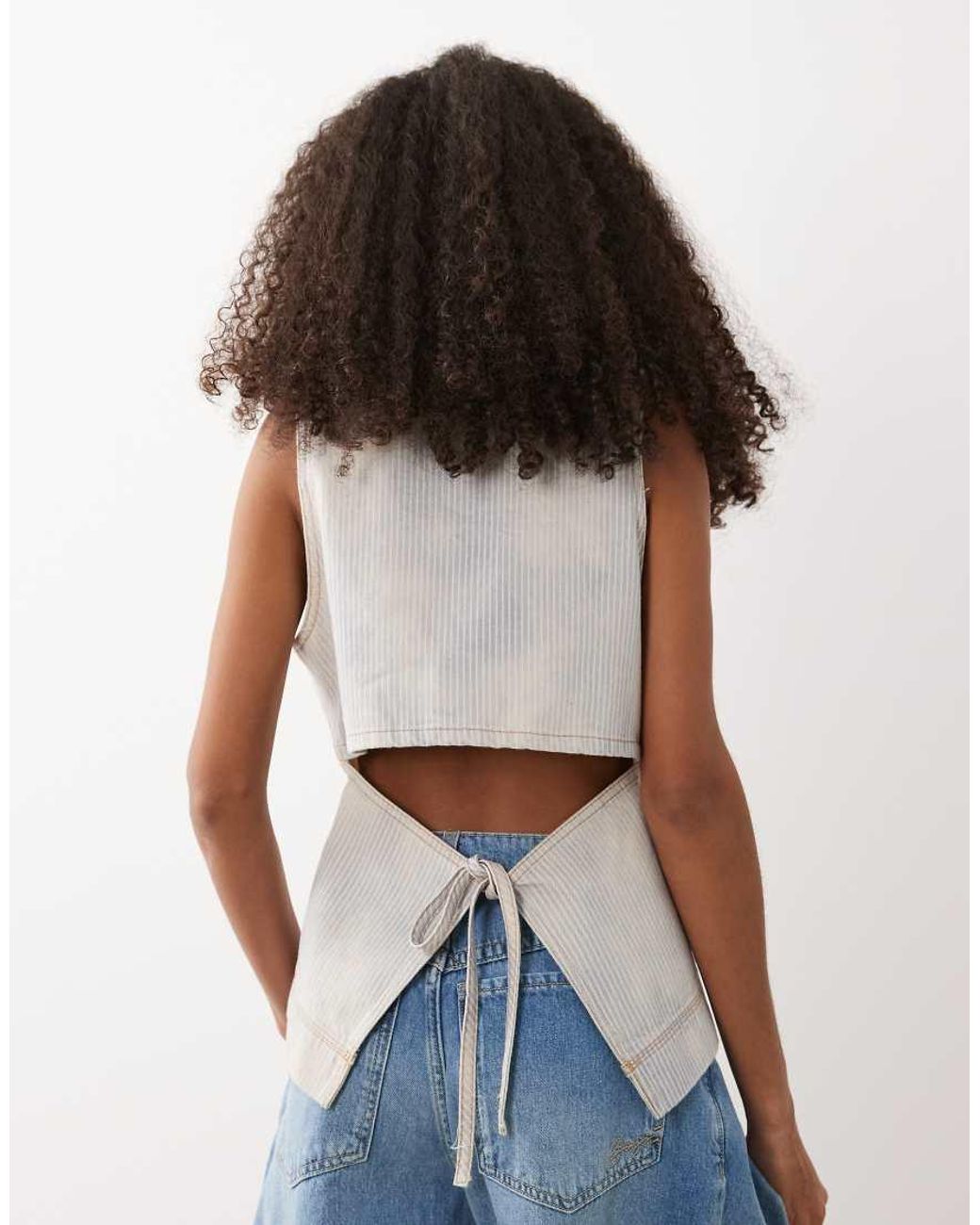 Boss White Tailored Denim Vest Waistcoat