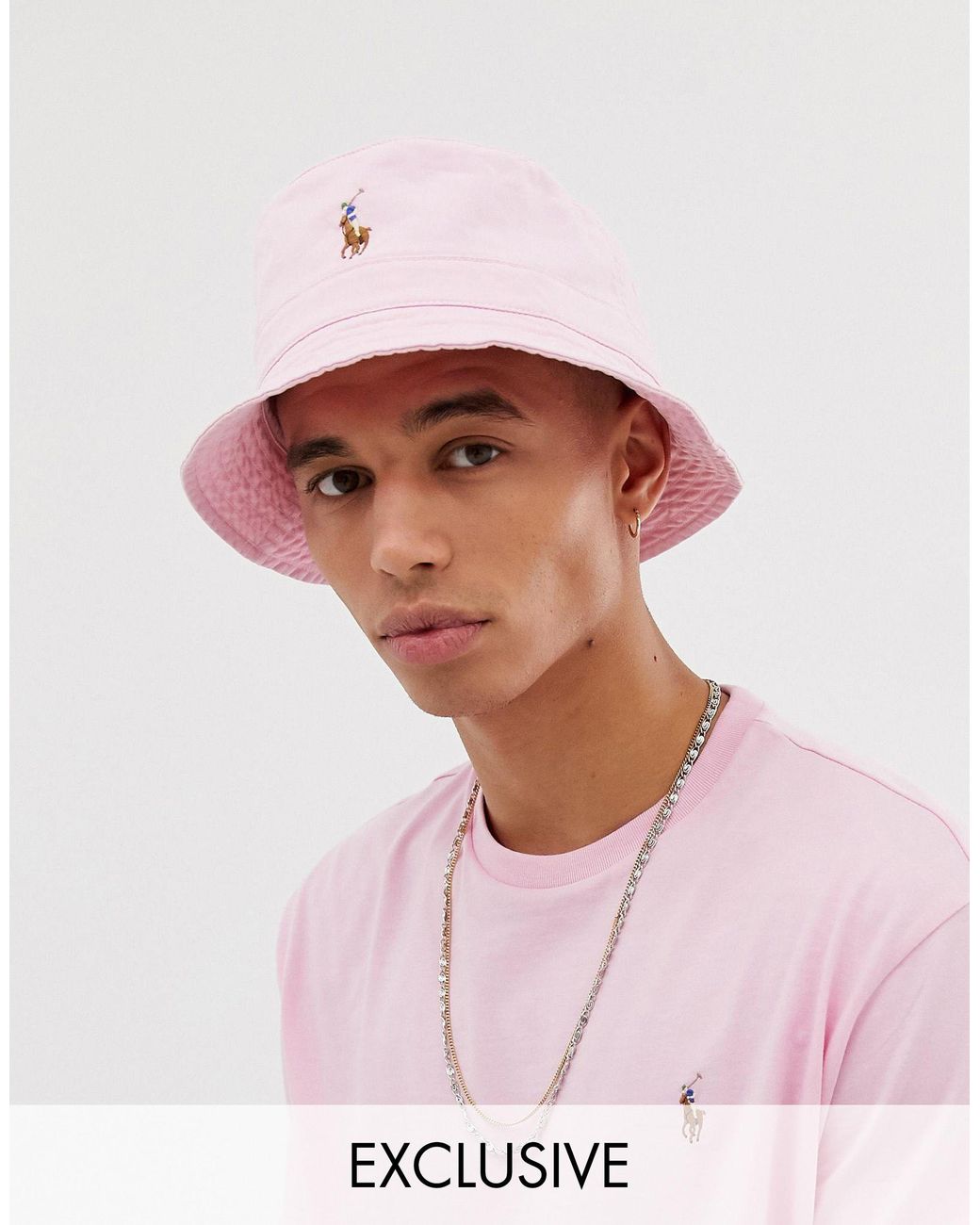 Polo Ralph Lauren Exclusive To Asos Multi Player Logo Bucket Hat in Pink  for Men | Lyst
